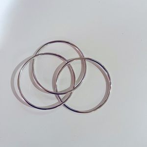 Sterling Silver Set Of Three Attached Bangles